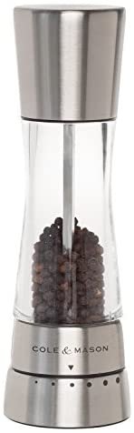 COLE & MASON Derwent Pepper Grinder - Stainless Steel Mill Includes Gourmet Precision Mechanism and Premium Peppercorns