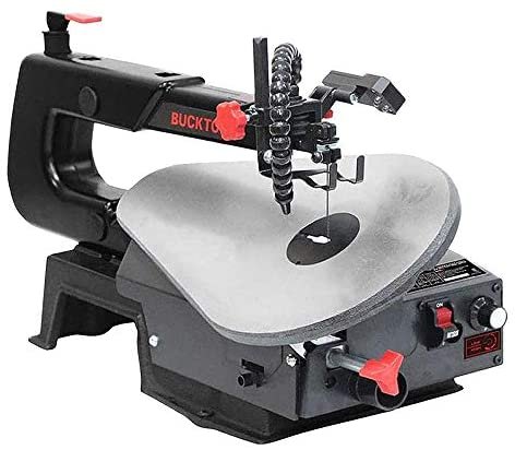 BUCKTOOL 16-inch Variable Speed Scroll Saw Pin or Pinless Blade with Pedal Switch Cast Iron Work Table New Model