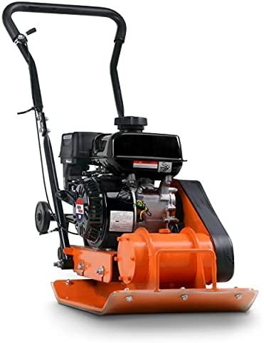 SuperHandy Plate Compactor Rammer 7 HP Gas Engine 4200-Pounds of Compaction Force Rammer Jumping Jack Tamper 20 × 15 Inch Plate for Paving Landscapes Sidewalks Patios EPA/CARB Compliant