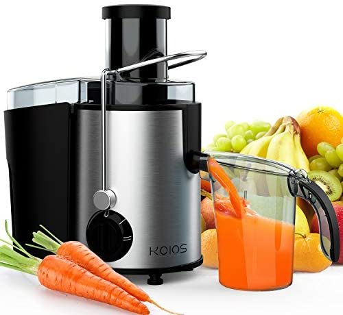 KOIOS Centrifugal Juicer, Juicer Machines for Fruits &Vegetables, Centrifugal Juice Extractor Easy Clean with Wide Mouth Feed Chute, 304 Stainless Steel Filter, BPA Free, Powerful&800W, Brush Included