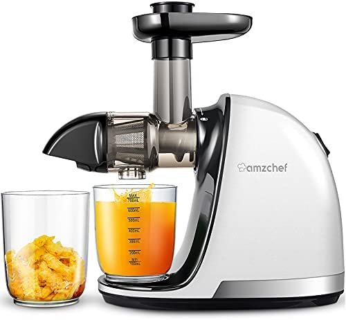 Slow Juicer,AMZCHEF Slow Masticating Juicer Extractor Easy to Clean, Cold Press Juicer with Brush, Juicer with Quiet Motor & Reverse Function, for High Nutrient Fruit & Vegetable Juice