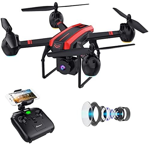 SANROCK 1080P HD Camera Drones for Adults And Kids, X105W RC Quadcopter for Beginners, Wifi Live Video Cam, App Control, Altitude Hold, Headless Mode, Trajectory Flight, Gravity Sensor, 3D Flip