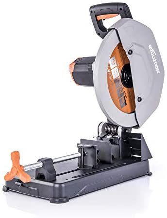 Evolution Power Tools R355CPS 14 inch Chop Saw with Multi Purpose Cutting - Cuts Through Metal, Plastic, Wood & More - Inch Multi Purpose Blade
