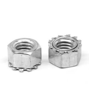 #8-32 Coarse Thread KEPS Nut / Star Nut with External Tooth Lockwasher Low Carbon Steel Zinc Plated Pk 2500