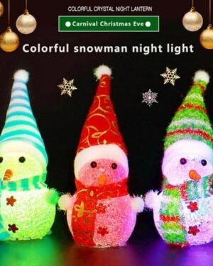 LED Snowman Stuffed Light up Plush Toy Soft LED Colorful Glow Flash Snowman Doll for Kids