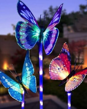 Umitay Butterfly Solar Power LED Light Outdoor Garden Lamp Decor Light 3PC
